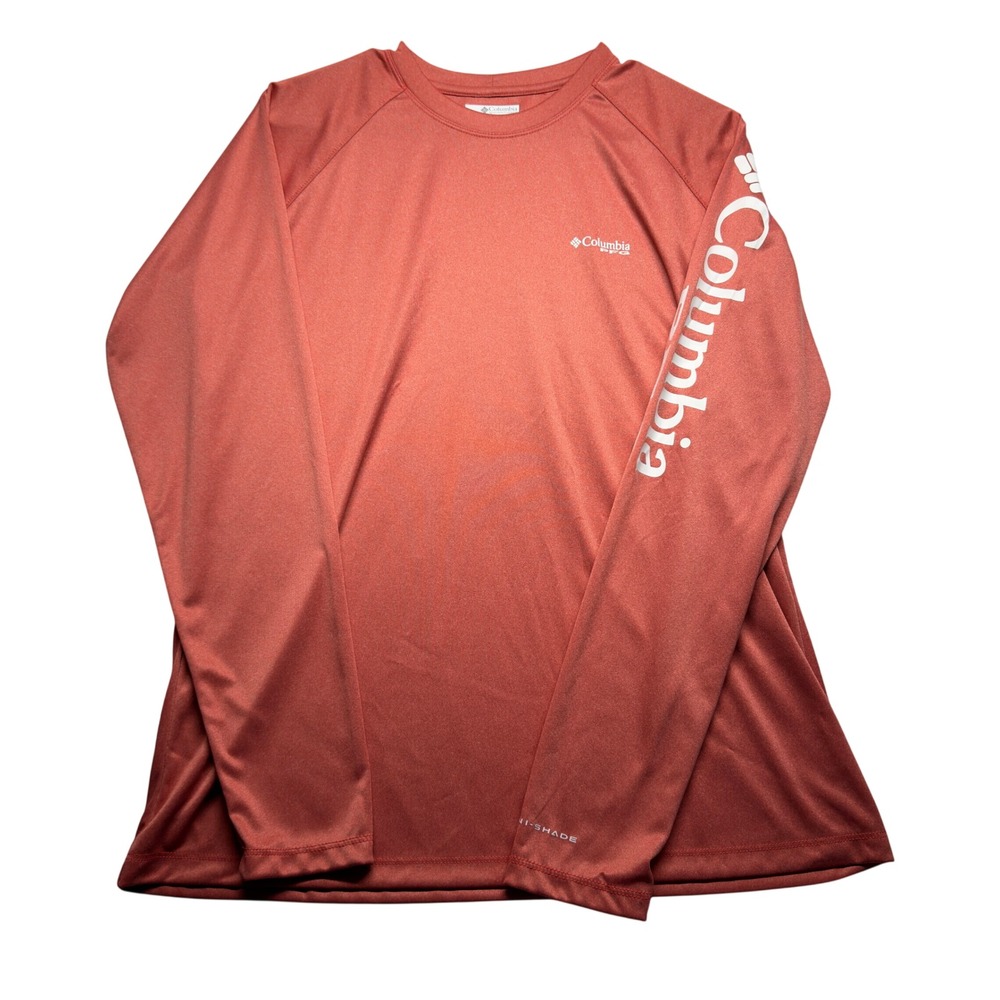 Columbia PFG Terminal Tackle Mens L Coral Long Sleeve Fishing Shirt Omni-Shade